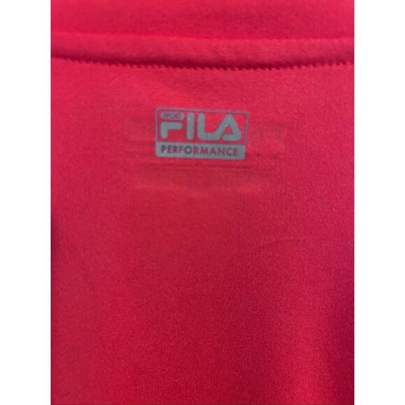 Fila Sport Performance Live in Motion V- Neck Long Sleeve Top Red Size M - Picture 4 of 8
